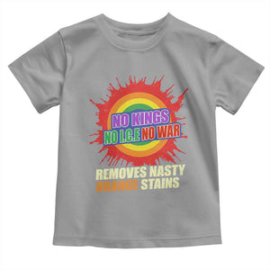 No Wars No Ice No Kings Retro Rainbow Toddler T Shirt Remove Nasty Orange Stains Protest Political Satire TS02 Sport Gray Print Your Wear