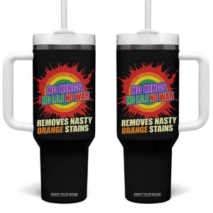 No Wars No Ice No Kings Retro Rainbow Tumbler With Handle Remove Nasty Orange Stains Protest Political Satire TS02 One Size: 40 oz Black Print Your Wear