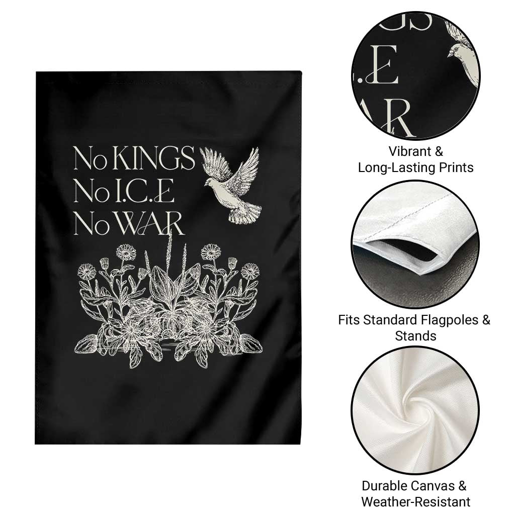 No Wars No Ice No Kings Botanical Dove Garden Flag Peace Symbol Anti War Human Rights Protest TS02 Print Your Wear