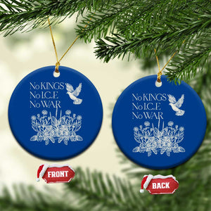 No Wars No Ice No Kings Botanical Dove Ceramic Ornament Peace Symbol Anti War Human Rights Protest TS02 1pc Blue Print Your Wear