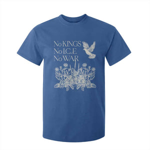 No Wars No Ice No Kings Botanical Dove T Shirt For Kid Peace Symbol Anti War Human Rights Protest TS02 Royal Blue Print Your Wear