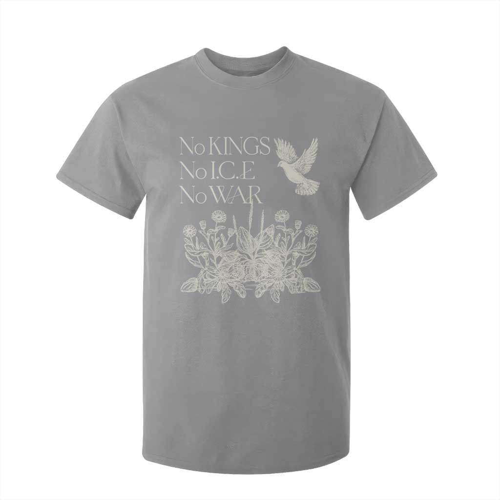 No Wars No Ice No Kings Botanical Dove T Shirt For Kid Peace Symbol Anti War Human Rights Protest TS02 Sport Gray Print Your Wear