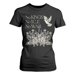 No Wars No Ice No Kings Botanical Dove T Shirt For Women Peace Symbol Anti War Human Rights Protest TS02 Black Print Your Wear