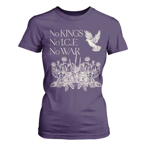No Wars No Ice No Kings Botanical Dove T Shirt For Women Peace Symbol Anti War Human Rights Protest TS02 Purple Print Your Wear