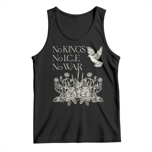 No Wars No Ice No Kings Botanical Dove Tank Top Peace Symbol Anti War Human Rights Protest TS02 Black Print Your Wear