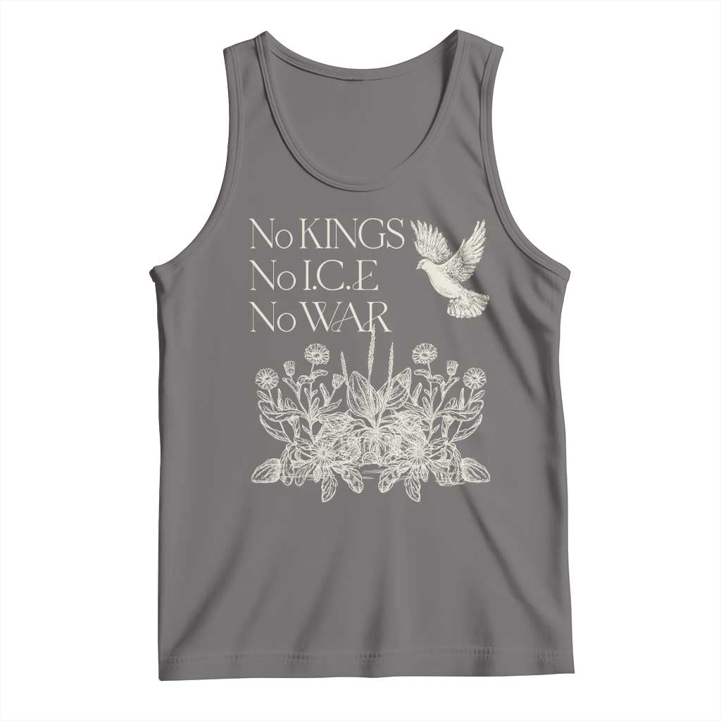 No Wars No Ice No Kings Botanical Dove Tank Top Peace Symbol Anti War Human Rights Protest TS02 Deep Heather Print Your Wear