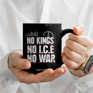 No Kings No Wars No Ice Protest Distressed Coffee Mug No Crown Just Peace Anti War Freedom Supporters TS02 Print Your Wear