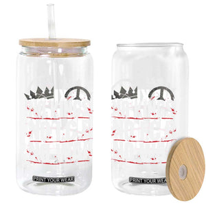 No Kings No Wars No Ice Protest Distressed Glass Can No Crown Just Peace Anti War Freedom Supporters TS02 Print Your Wear