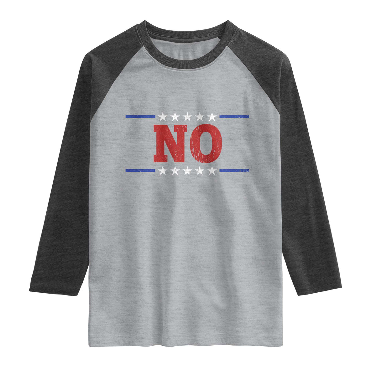 No Protest Patriotic Raglan Shirt Red White Blue Freedom Political Satire TS02 Heather Gray Heather Charcoal Print Your Wear