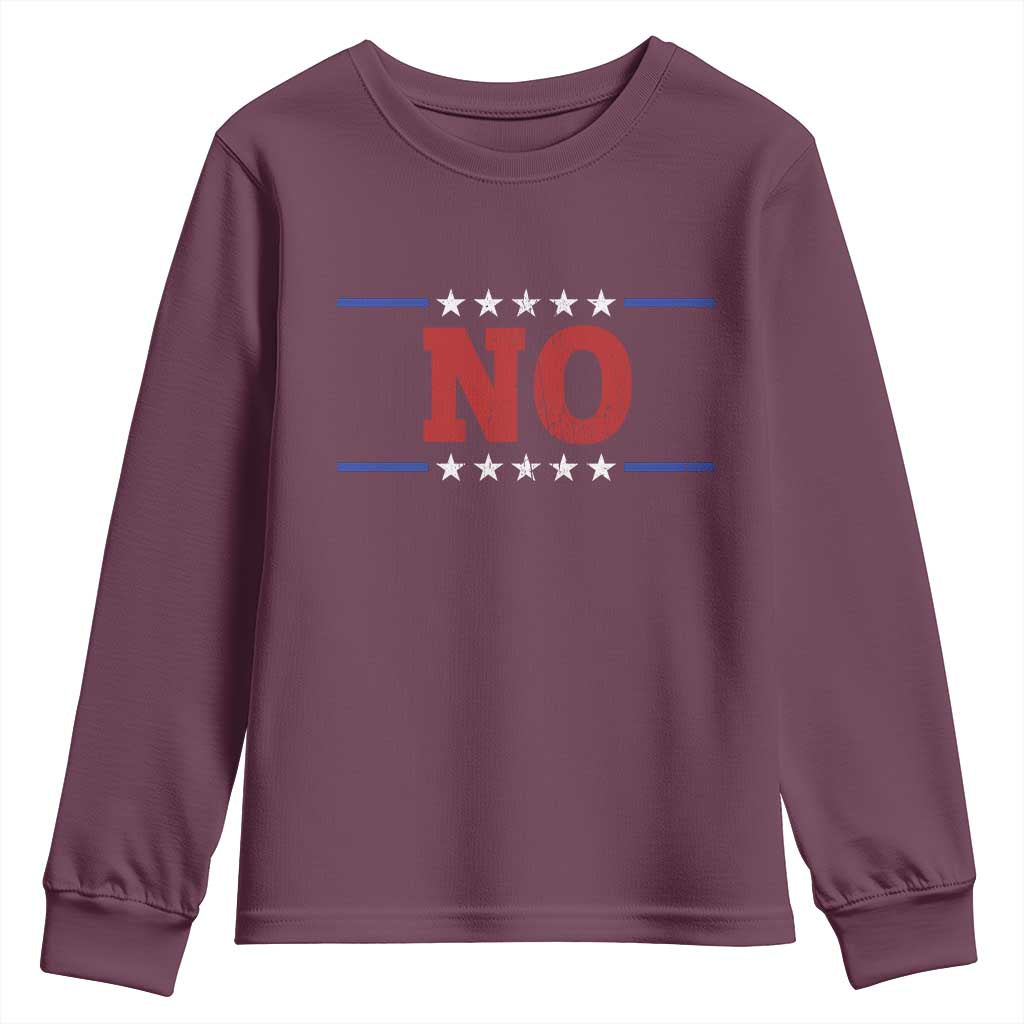 No Protest Patriotic Youth Sweatshirt Red White Blue Freedom Political Satire TS02 Maroon Print Your Wear