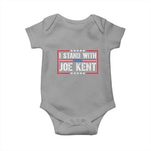 I Stand With Joe Kent Patriotic Support Baby Onesie American Flag Political Statement TS02 Sport Gray Print Your Wear