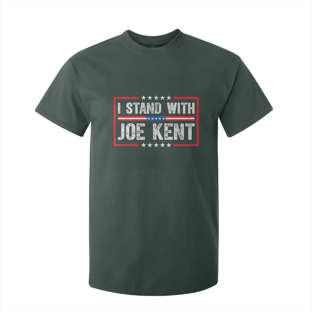 I Stand With Joe Kent Patriotic Support T Shirt For Kid American Flag Political Statement TS02 Dark Forest Green Print Your Wear