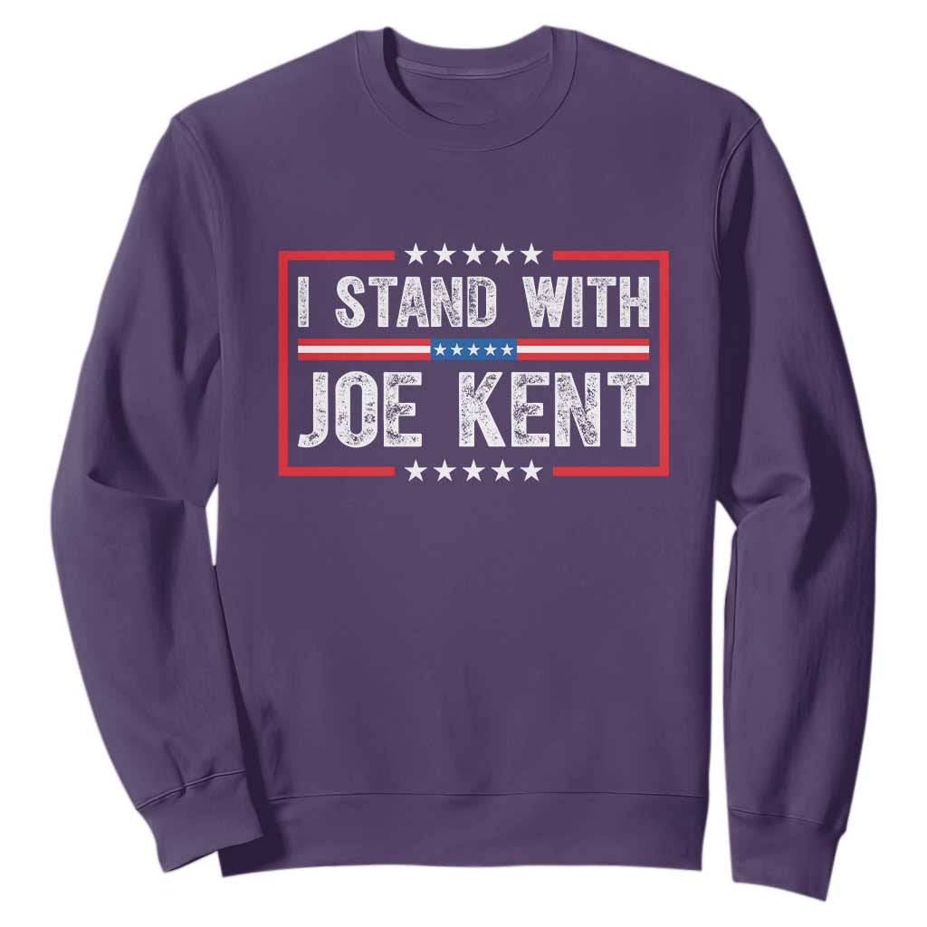 I Stand With Joe Kent Patriotic Support Sweatshirt American Flag Political Statement TS02 Purple Print Your Wear