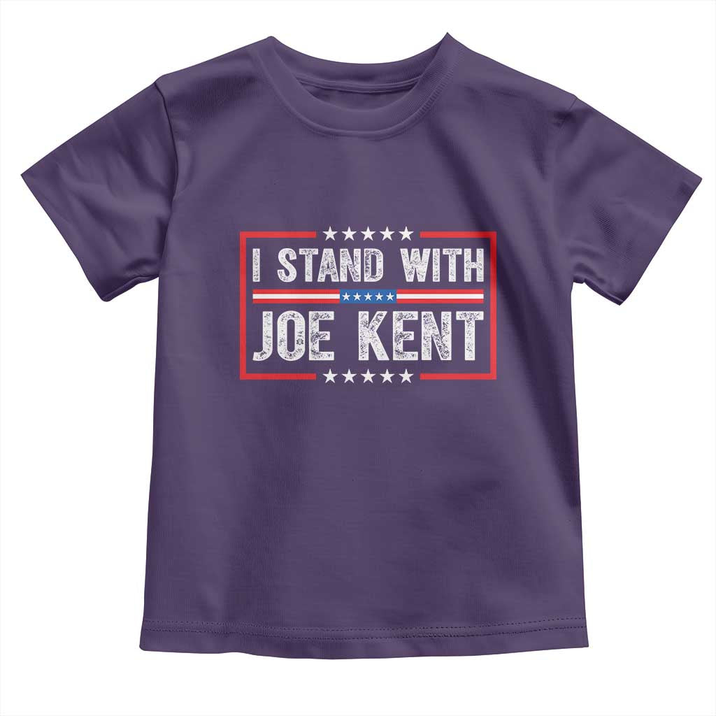 I Stand With Joe Kent Patriotic Support Toddler T Shirt American Flag Political Statement TS02 Purple Print Your Wear