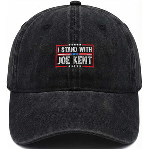 I Stand With Joe Kent Patriotic Support Washed Cotton Baseball Cap American Flag Political Statement TS02 Print Your Wear