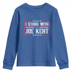 I Stand With Joe Kent Patriotic Support Youth Sweatshirt American Flag Political Statement TS02 Royal Blue Print Your Wear