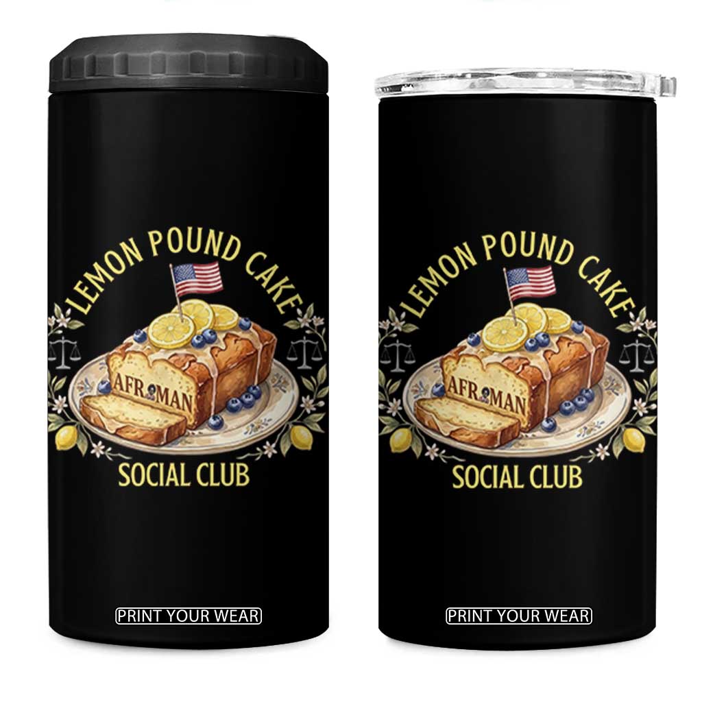 Lemon Pound Cake Social Club 4 in 1 Can Cooler Tumbler Funny Viral Meme Dessert Parody Rap Fans TS02 One Size: 16 oz Black Print Your Wear