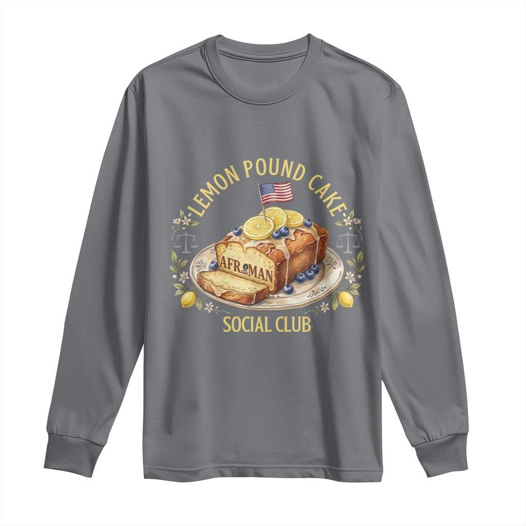 Lemon Pound Cake Social Club Long Sleeve Shirt Funny Viral Meme Dessert Parody Rap Fans TS02 Charcoal Print Your Wear