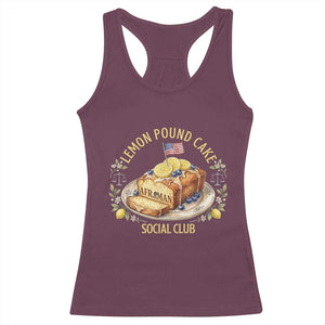 Lemon Pound Cake Social Club Racerback Tank Top Funny Viral Meme Dessert Parody Rap Fans TS02 Maroon Print Your Wear