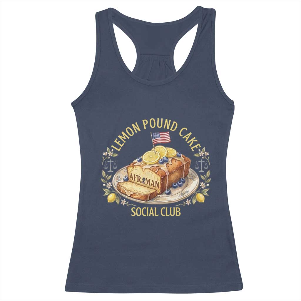 Lemon Pound Cake Social Club Racerback Tank Top Funny Viral Meme Dessert Parody Rap Fans TS02 Navy Print Your Wear