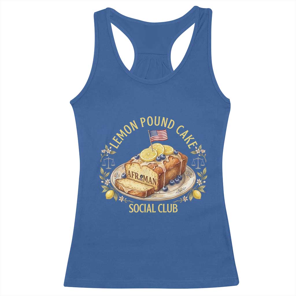 Lemon Pound Cake Social Club Racerback Tank Top Funny Viral Meme Dessert Parody Rap Fans TS02 Royal Blue Print Your Wear