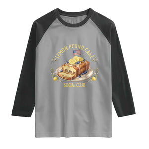 Lemon Pound Cake Social Club Raglan Shirt Funny Viral Meme Dessert Parody Rap Fans TS02 Sport Gray Black Print Your Wear
