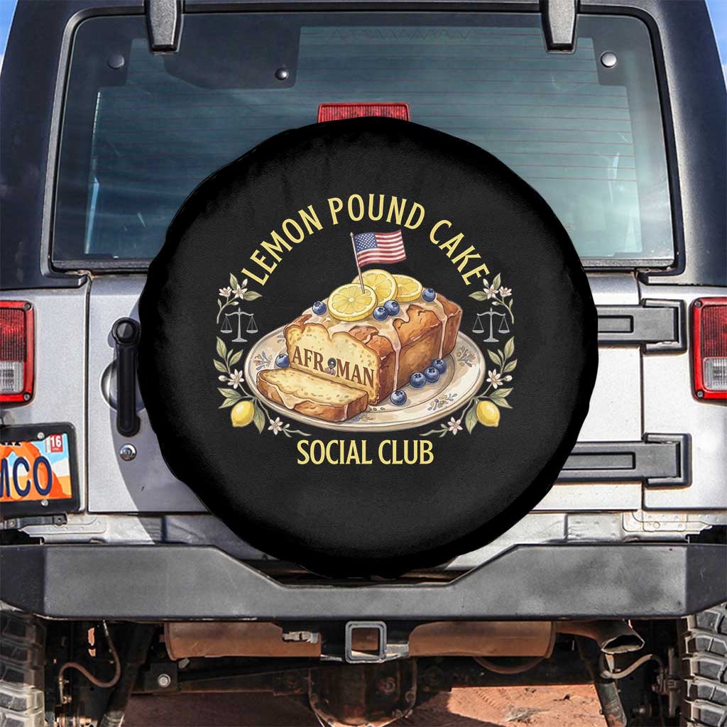 Lemon Pound Cake Social Club Spare Tire Cover Funny Viral Meme Dessert Parody Rap Fans TS02 No hole Black Print Your Wear