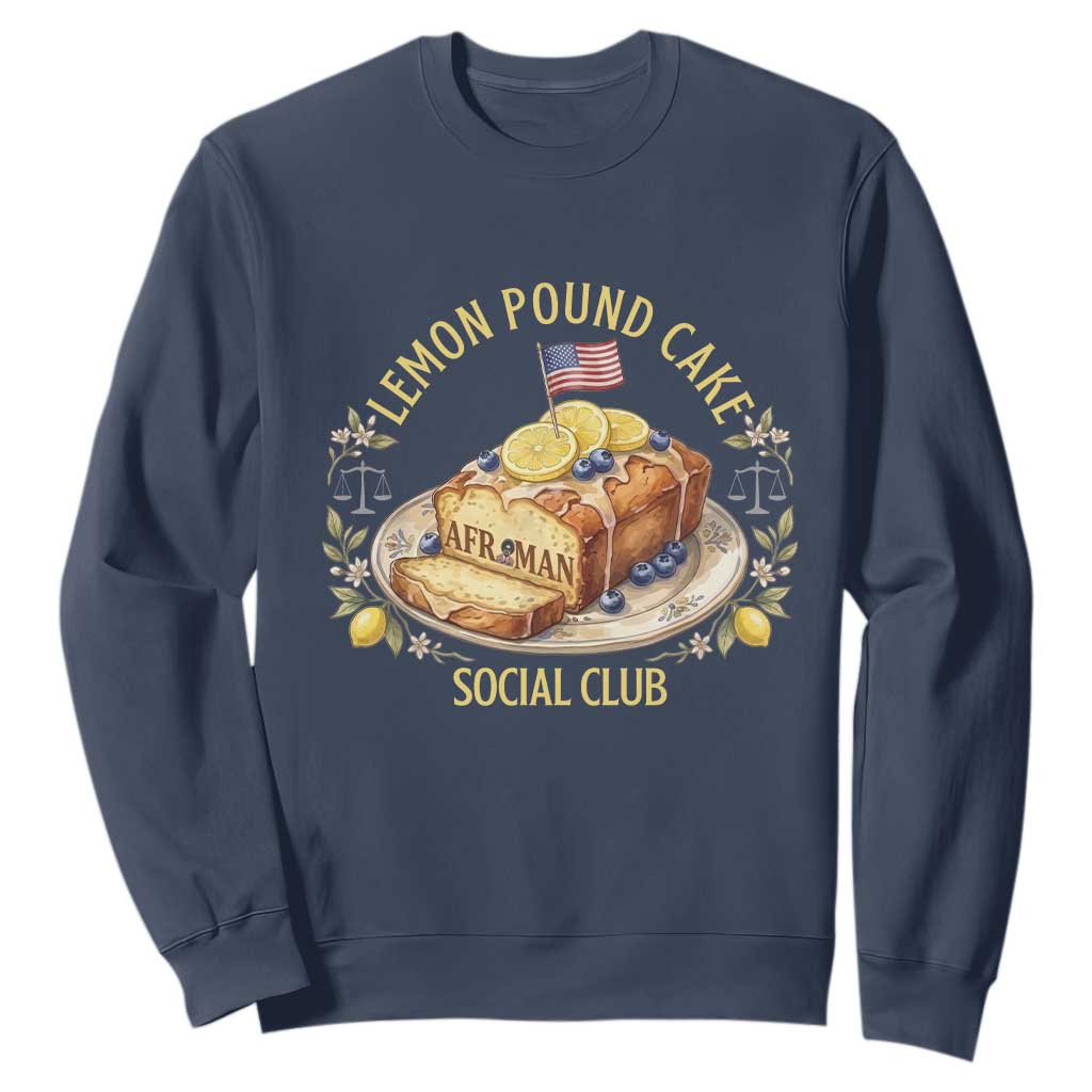 Lemon Pound Cake Social Club Sweatshirt Funny Viral Meme Dessert Parody Rap Fans TS02 Navy Print Your Wear
