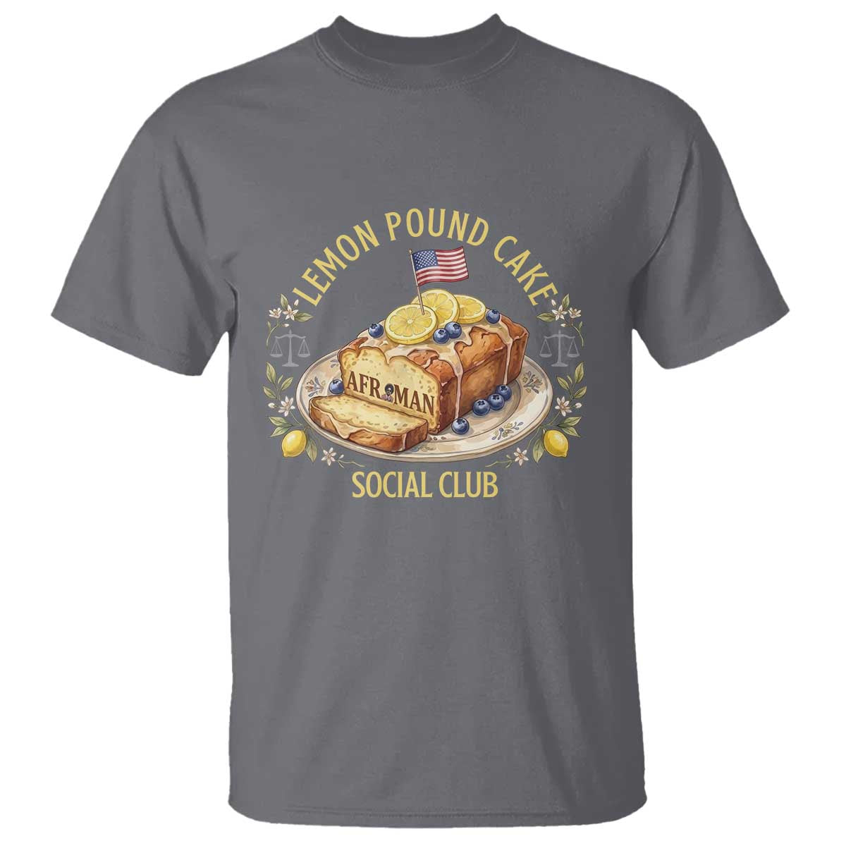 Lemon Pound Cake Social Club T Shirt Funny Viral Meme Dessert Parody Rap Fans TS02 Charcoal Print Your Wear