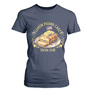Lemon Pound Cake Social Club T Shirt For Women Funny Viral Meme Dessert Parody Rap Fans TS02 Navy Print Your Wear