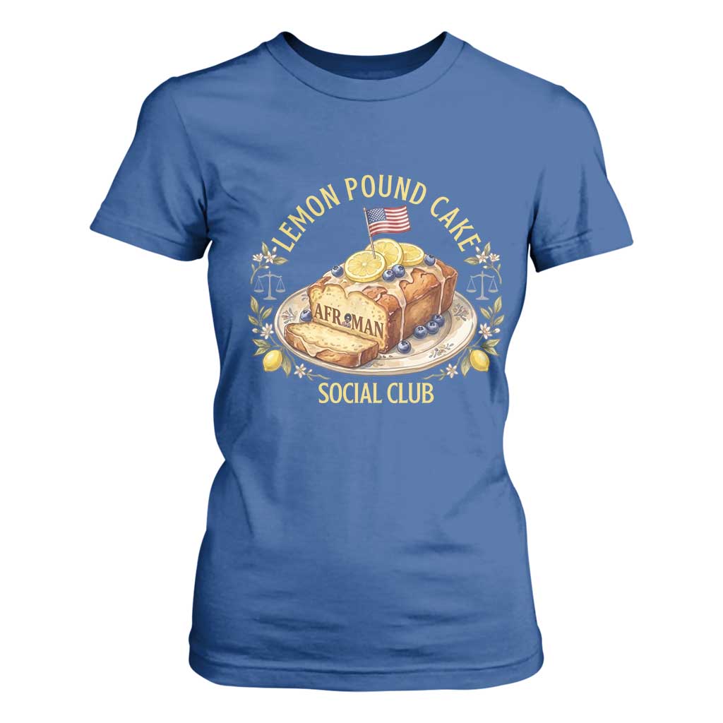 Lemon Pound Cake Social Club T Shirt For Women Funny Viral Meme Dessert Parody Rap Fans TS02 Royal Blue Print Your Wear