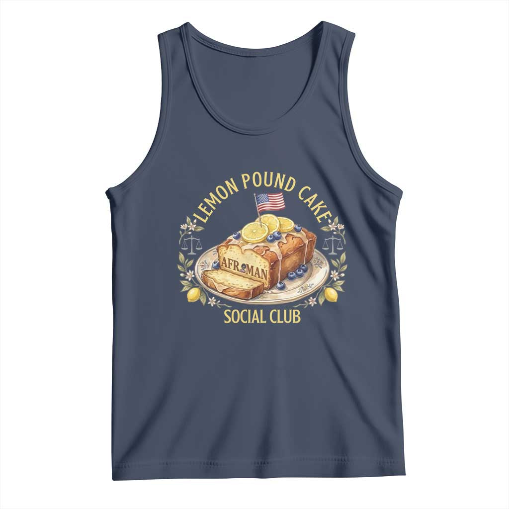 Lemon Pound Cake Social Club Tank Top Funny Viral Meme Dessert Parody Rap Fans TS02 Navy Print Your Wear