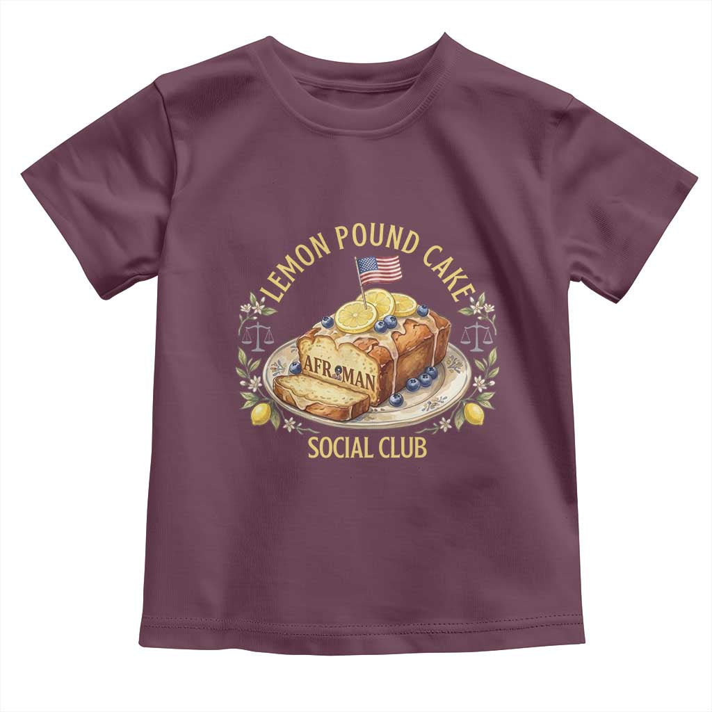 Lemon Pound Cake Social Club Toddler T Shirt Funny Viral Meme Dessert Parody Rap Fans TS02 Maroon Print Your Wear