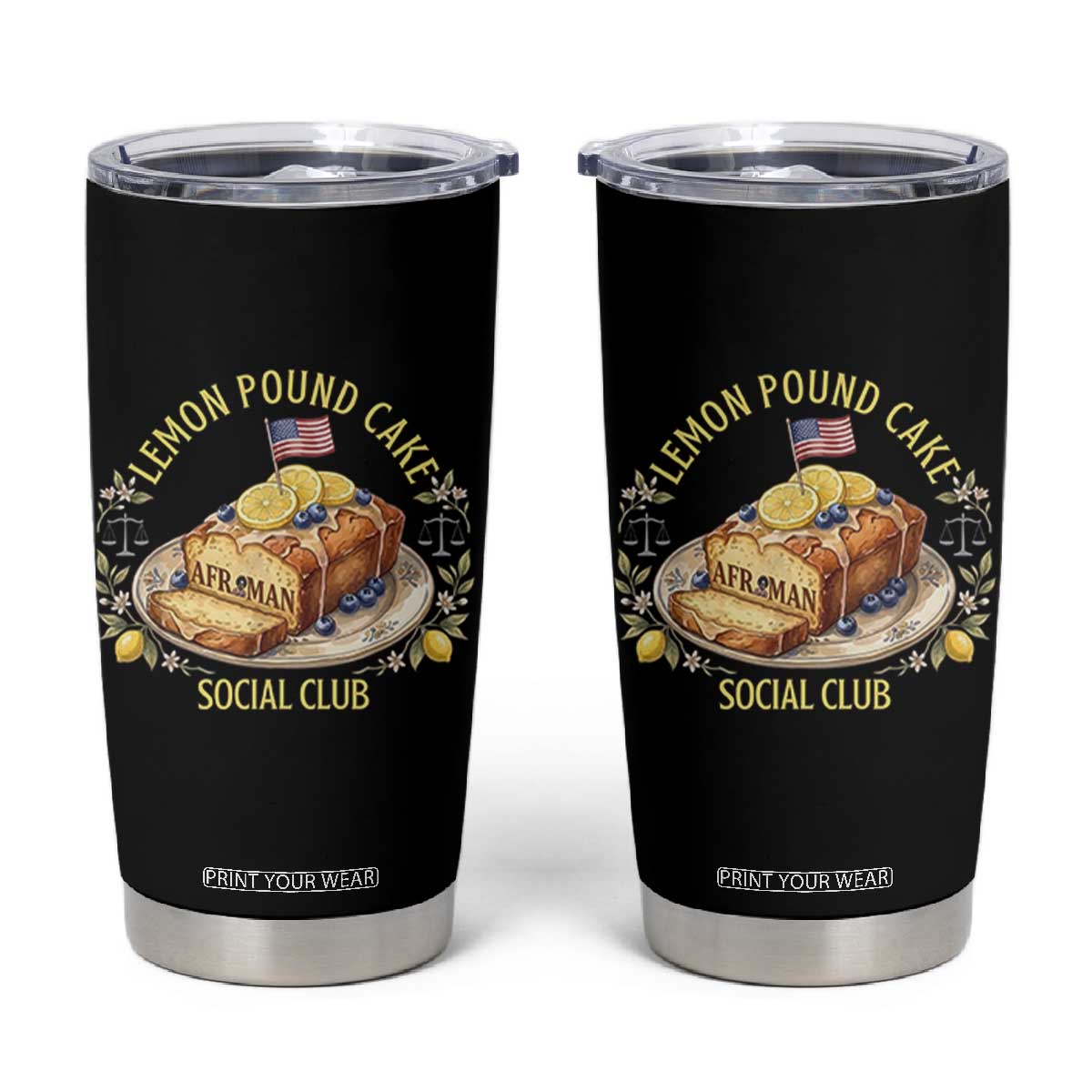 Lemon Pound Cake Social Club Tumbler Cup Funny Viral Meme Dessert Parody Rap Fans TS02 Black Print Your Wear