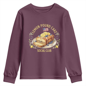 Lemon Pound Cake Social Club Youth Sweatshirt Funny Viral Meme Dessert Parody Rap Fans TS02 Maroon Print Your Wear