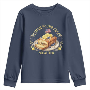 Lemon Pound Cake Social Club Youth Sweatshirt Funny Viral Meme Dessert Parody Rap Fans TS02 Navy Print Your Wear