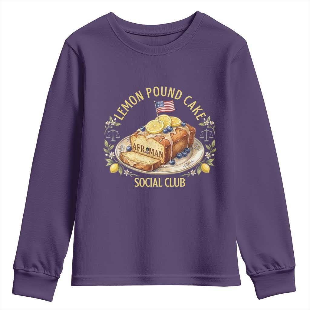 Lemon Pound Cake Social Club Youth Sweatshirt Funny Viral Meme Dessert Parody Rap Fans TS02 Purple Print Your Wear