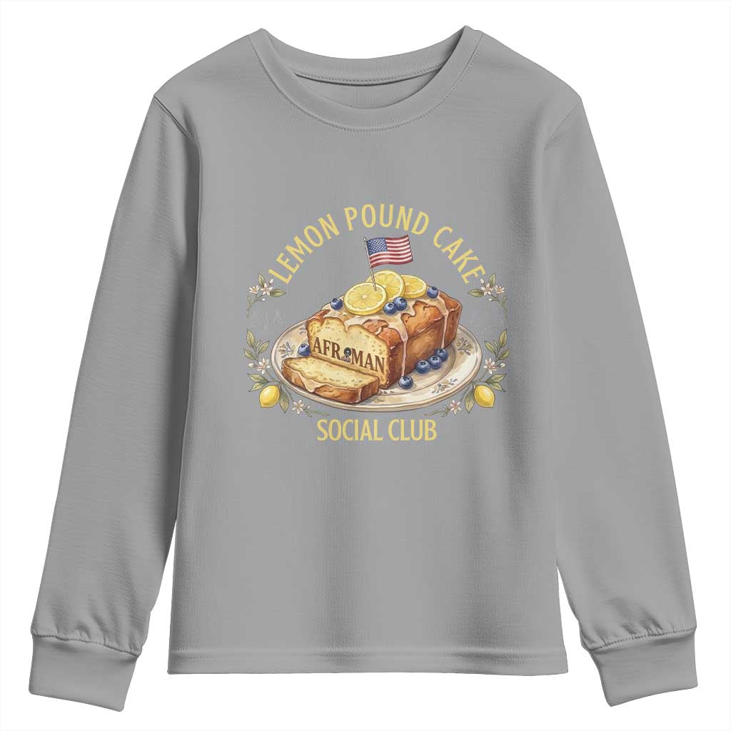 Lemon Pound Cake Social Club Youth Sweatshirt Funny Viral Meme Dessert Parody Rap Fans TS02 Sport Gray Print Your Wear