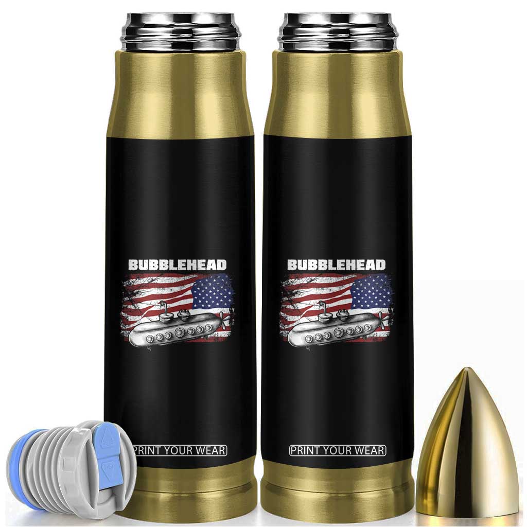Navy Veteran Bullet Tumbler Bubblehead Submarine American Flag TS02 Black Print Your Wear