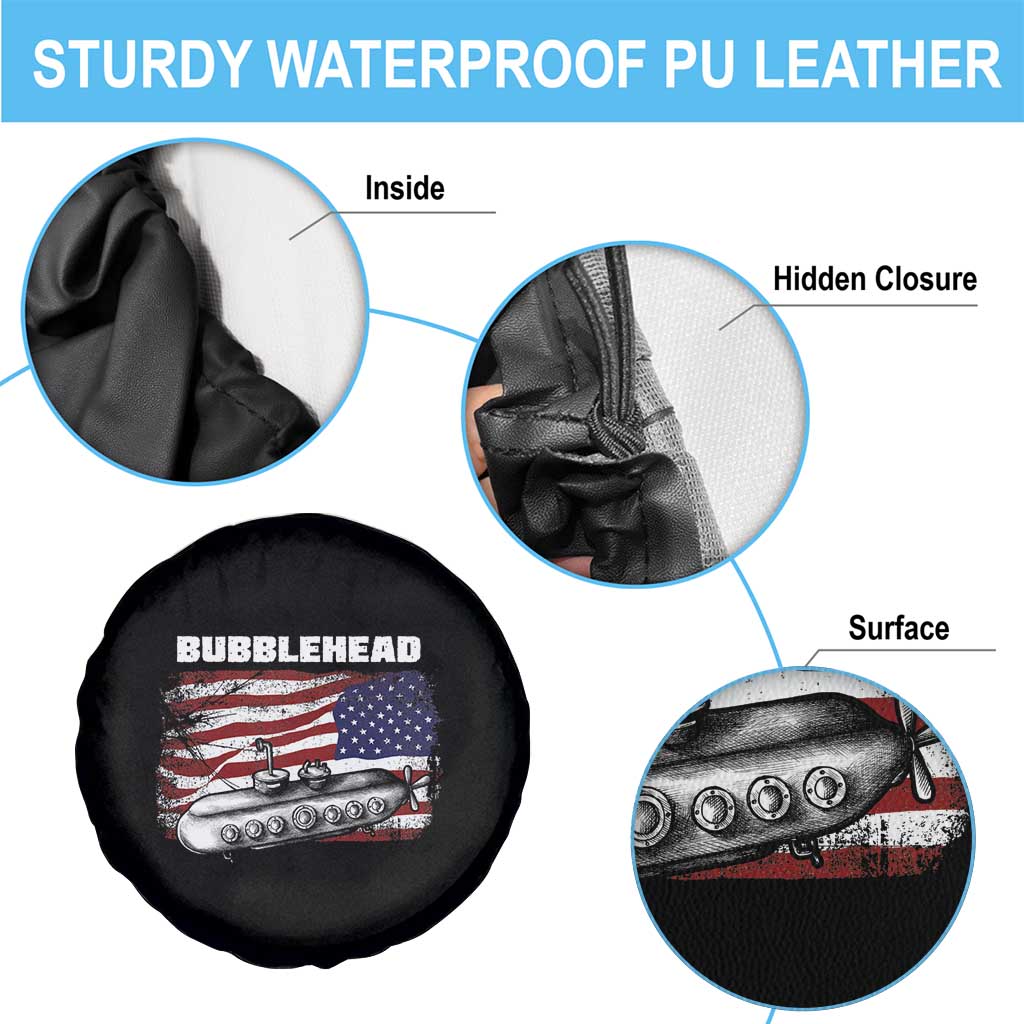 Navy Veteran Spare Tire Cover Bubblehead Submarine American Flag TS02 Print Your Wear