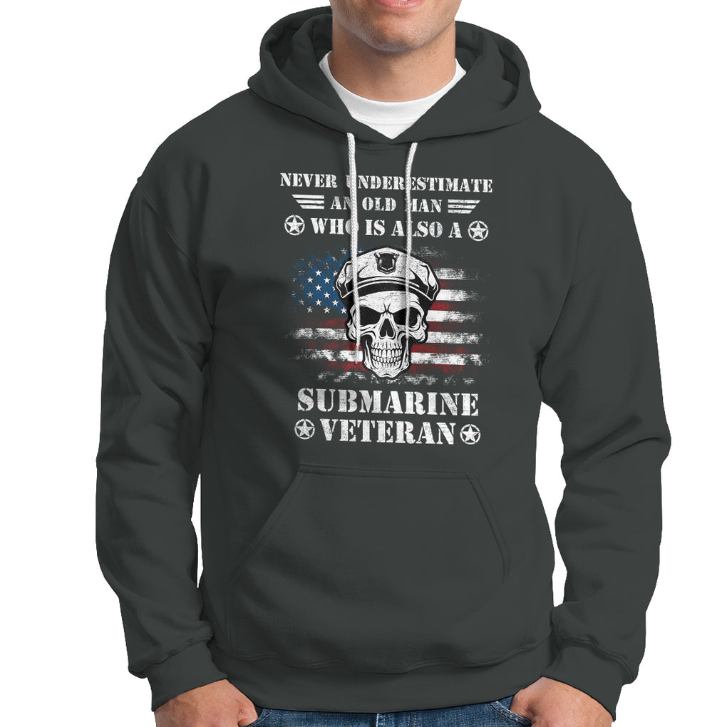 Navy Veteran Hoodie Submariner Skull American Flag TS02 Printyourwear