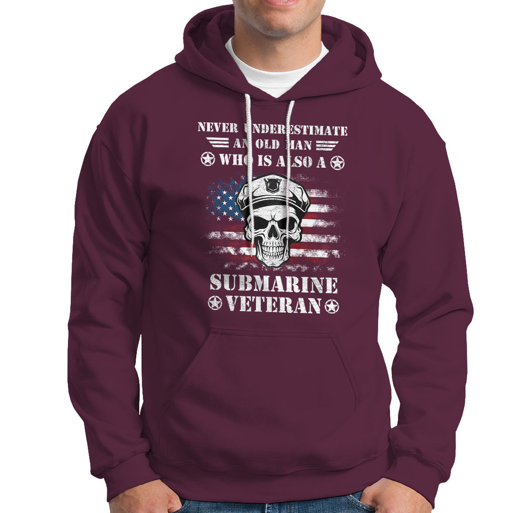 Navy Veteran Hoodie Submariner Skull American Flag TS02 Printyourwear