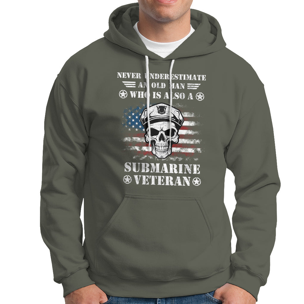 Navy Veteran Hoodie Submariner Skull American Flag TS02 Printyourwear
