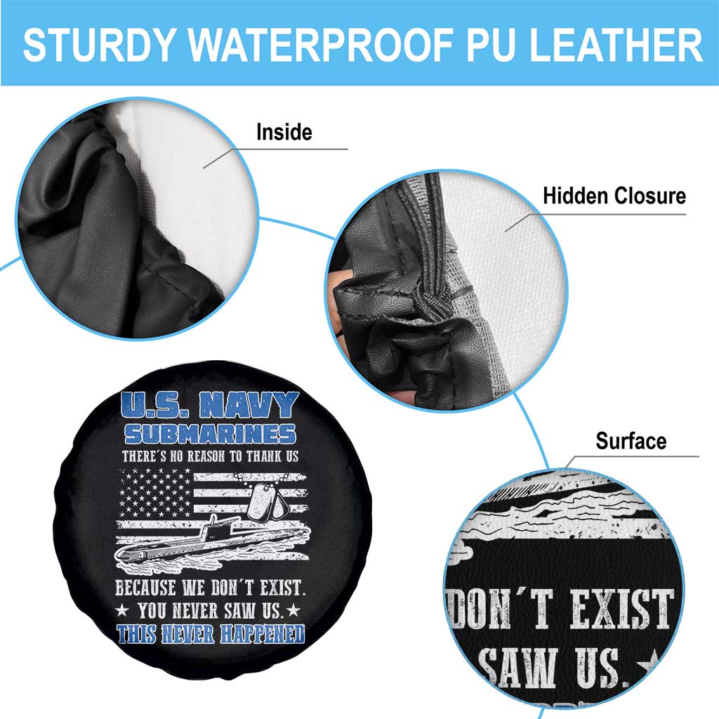 Navy Veteran Spare Tire Cover We Don't Exist You Never Saw Us Submarine Funny TS02 Print Your Wear