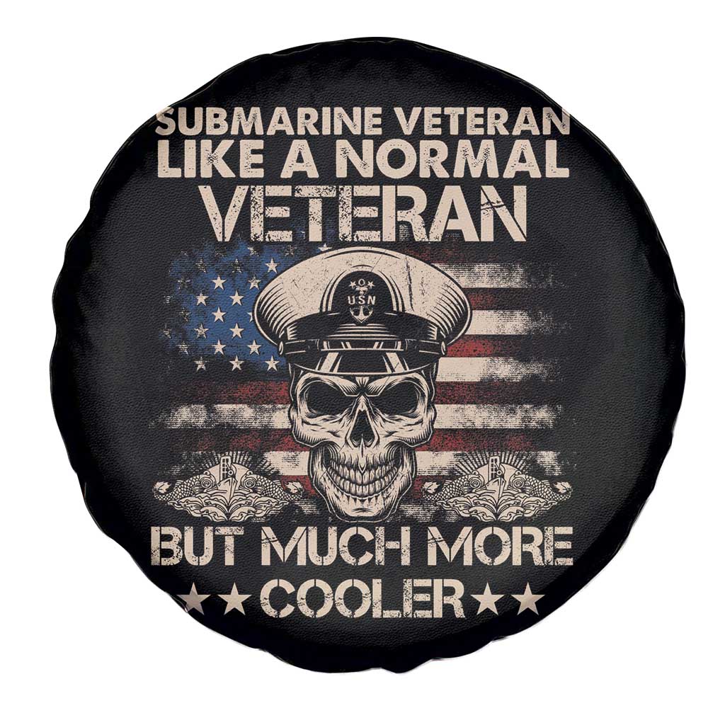 Navy Veteran Spare Tire Cover Like A Normal Veteran But Much More Cooler American Flag Submariner Skull TS02 Print Your Wear