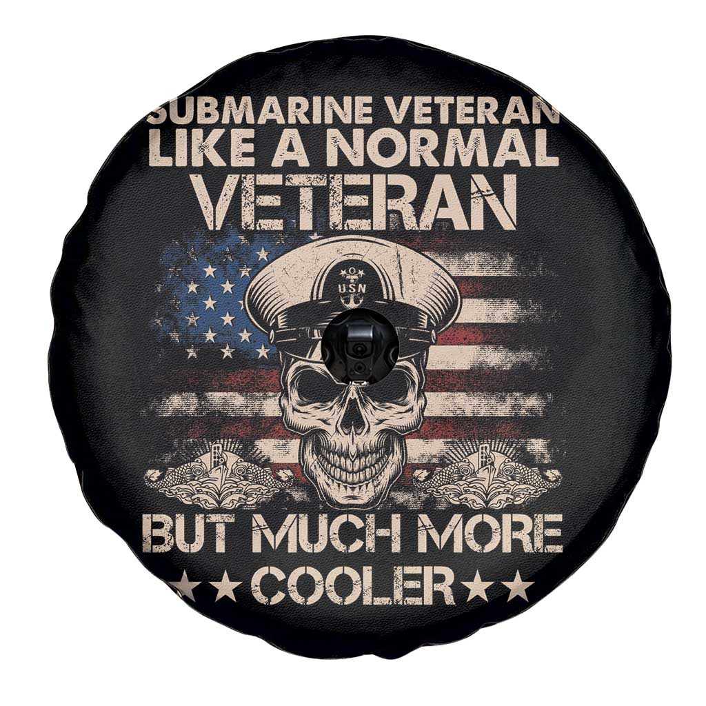 Navy Veteran Spare Tire Cover Like A Normal Veteran But Much More Cooler American Flag Submariner Skull TS02 Print Your Wear