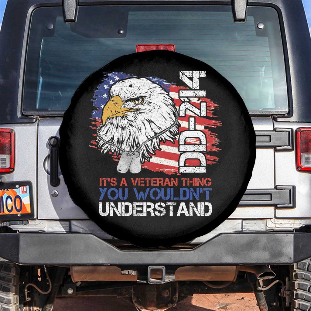 American Veteran Spare Tire Cover It's A Veteran Thing You Wouldn't Understand US Eagle DD-214 TS02 No hole Black Print Your Wear