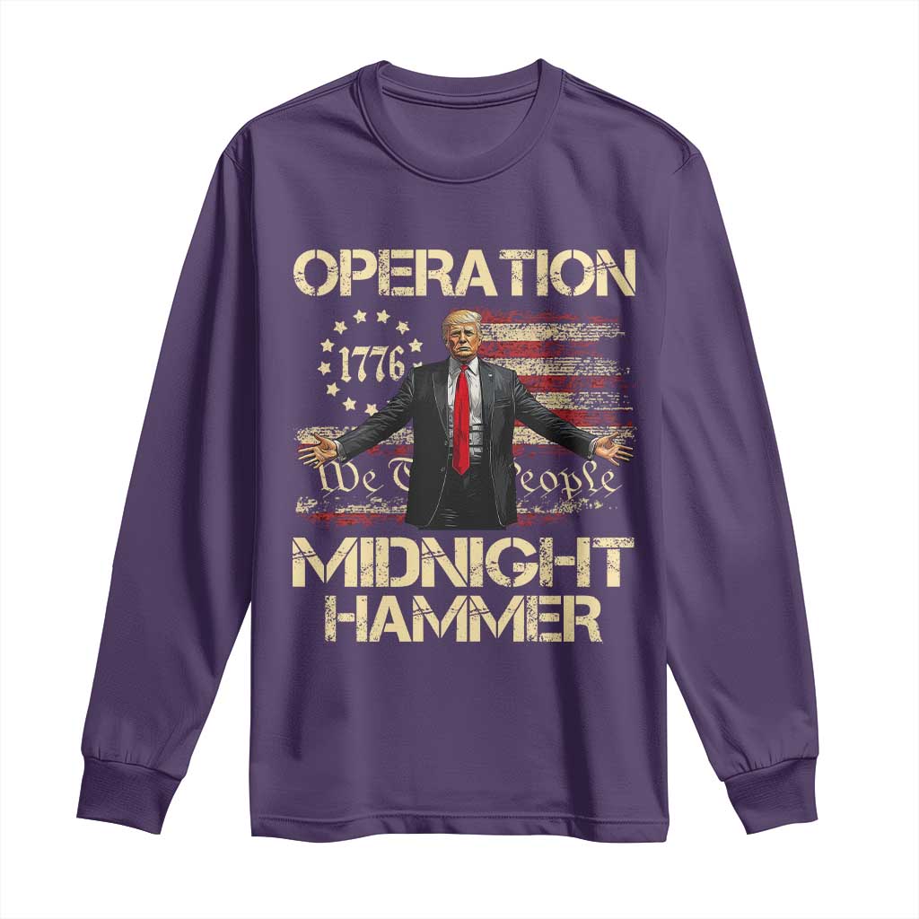 Operation Midnight Hammer Long Sleeve Shirt We The People 1776 American Flag TS02 Purple Print Your Wear