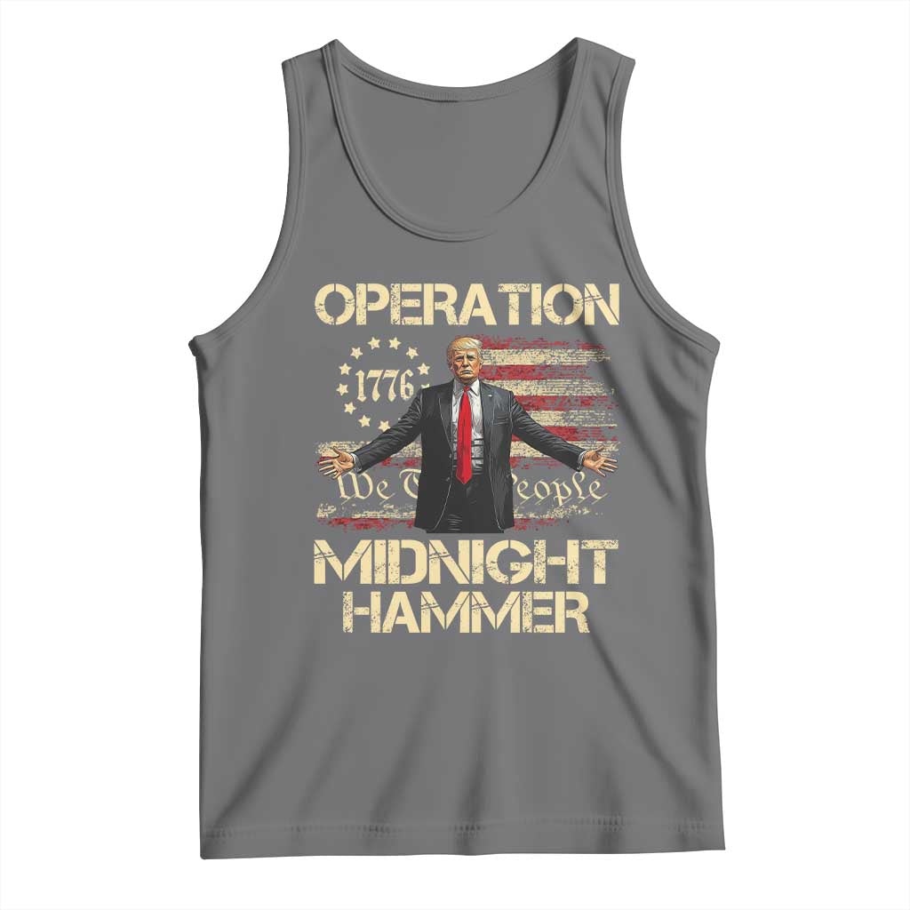 Operation Midnight Hammer Tank Top We The People 1776 American Flag TS02 Black Heather Print Your Wear