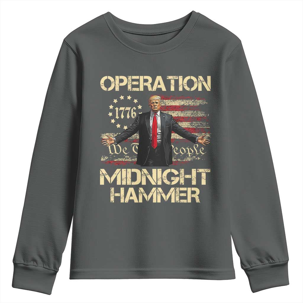 Operation Midnight Hammer Youth Sweatshirt We The People 1776 American Flag TS02 Dark Heather Print Your Wear